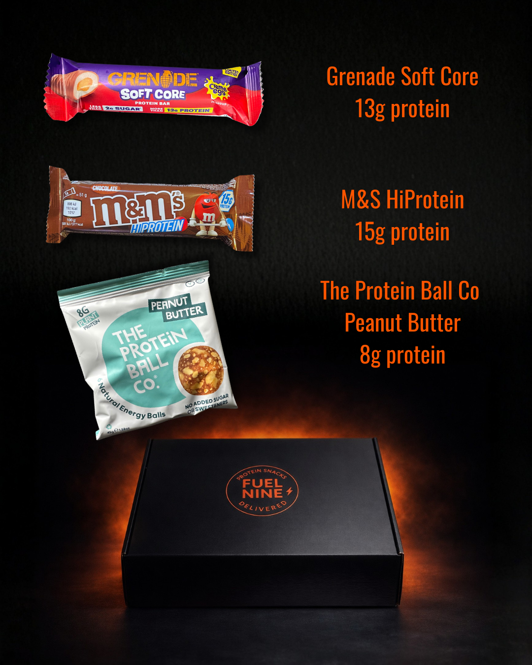 FuelNine Power Box - 9 protein snacks